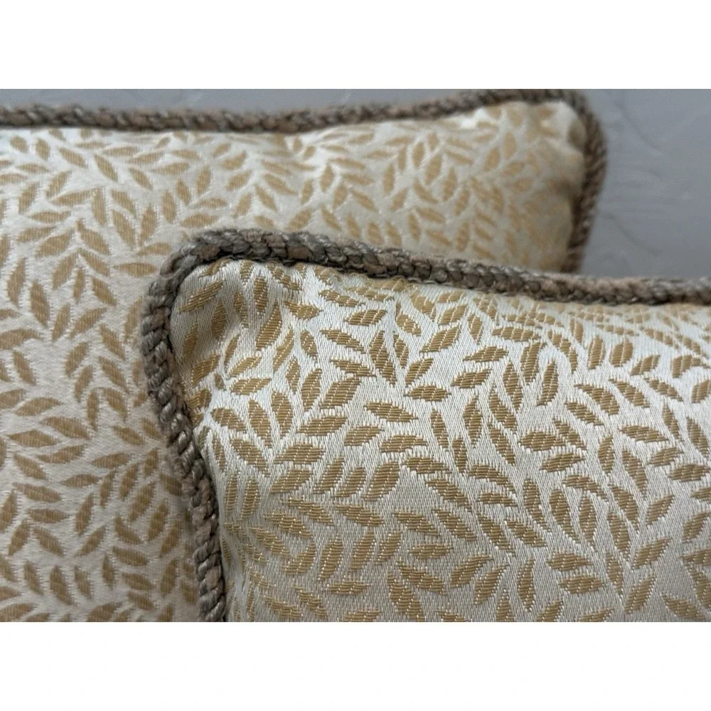Vintage‎ Pair Of NATURE-PRINT COTTON CUSHION Throw Pillows 11